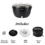 Refurbished electriQ Portable Smokeless Charcoal BBQ Lotus Style Grill with Fan