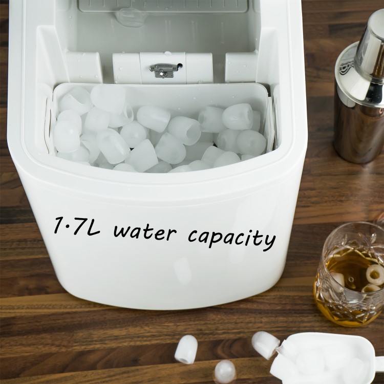 GRADE A1 - electriQ Counter Top Ice Maker in White