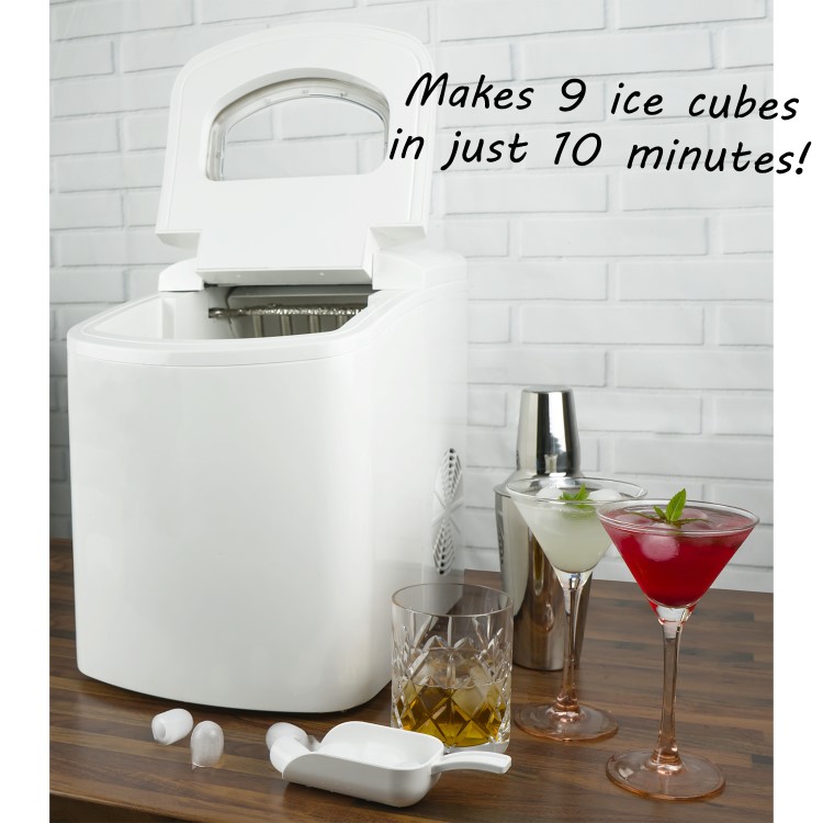 GRADE A1 - electriQ Counter Top Ice Maker in White