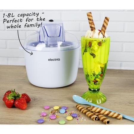 electriQ Ice Cream Maker Sorbet and Frozen Yoghurt Machine 1.8 Litre electriQ