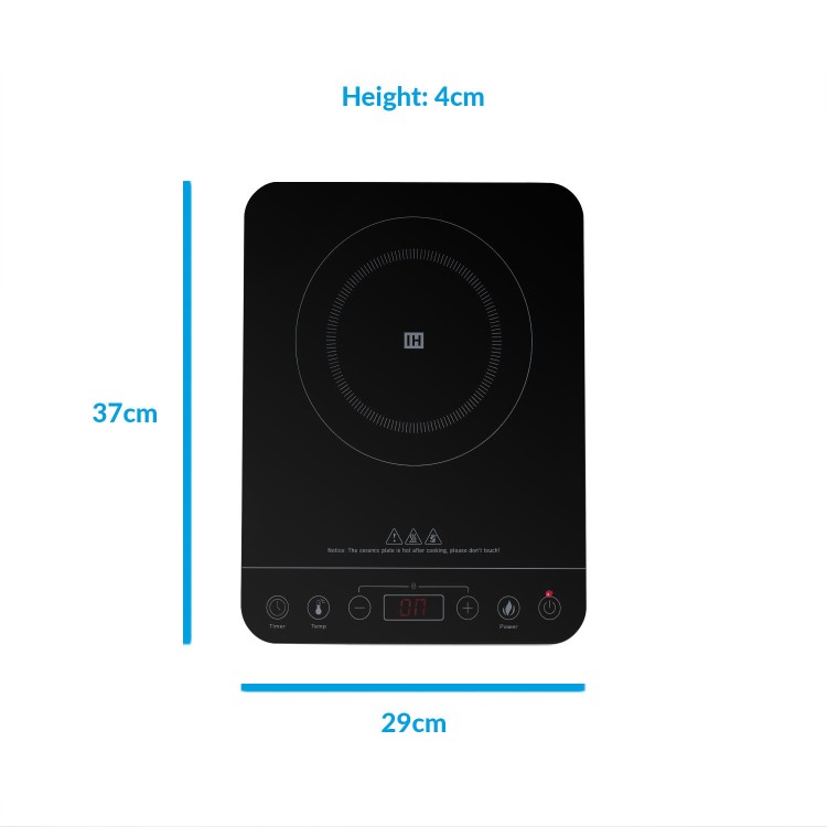 Refurbished electriQ EIQIND1PORT 29cm Single Zone Portable Induction Hob