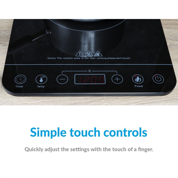 Refurbished electriQ EIQIND1PORT 29cm Single Zone Portable Induction Hob