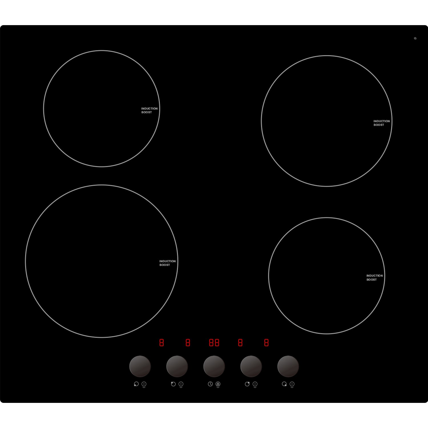 Induction Knob electriQ 60cm Induction Hob with Knob Controls - Plug and Play | electriQ