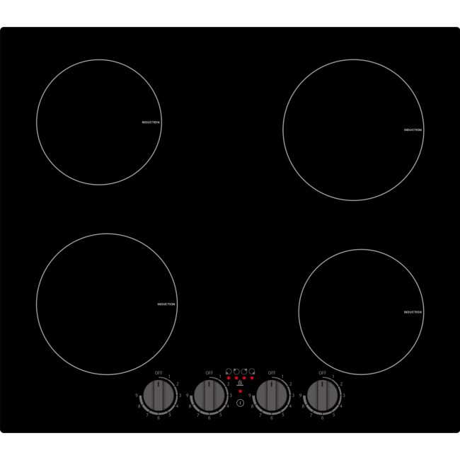electriQ 60cm 4 Zone Induction Hob with Knob Controls electriQ