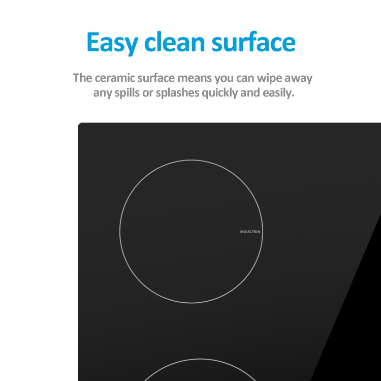 Refurbished electriQ EIQIND60K 60cm 4 Zone Induction Hob with Knob Controls