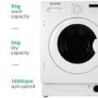 Refurbished electriQ EIQINTWD148 Integrated 8/6KG 1400 Spin Washer Dryer White