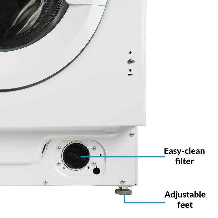 GRADE A2 - electriQ 7kg 1400rpm Integrated Washing Machine - White