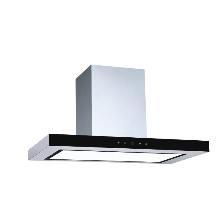 electriQ 90cm Wall Mounted Chimney Hood with LED Light Plate
