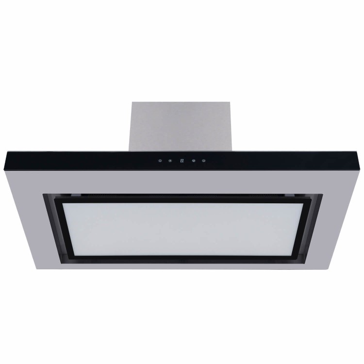 electriQ 90cm Wall Mounted Chimney Hood with LED Light Plate