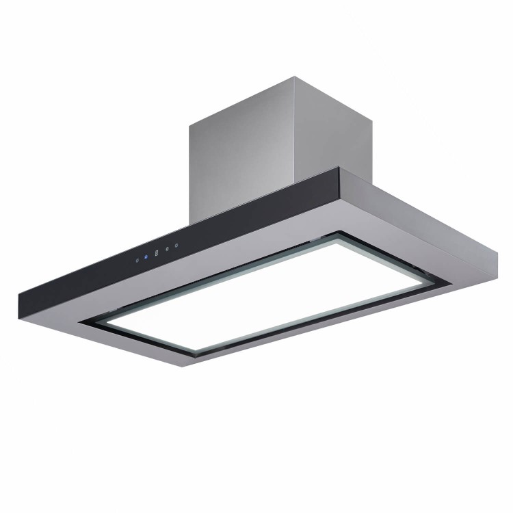 electriQ 90cm Wall Mounted Chimney Hood with LED Light Plate