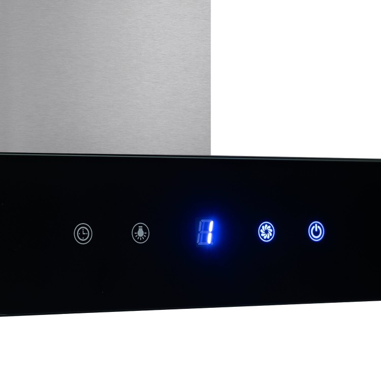 electriQ 90cm Wall Mounted Chimney Hood with LED Light Plate