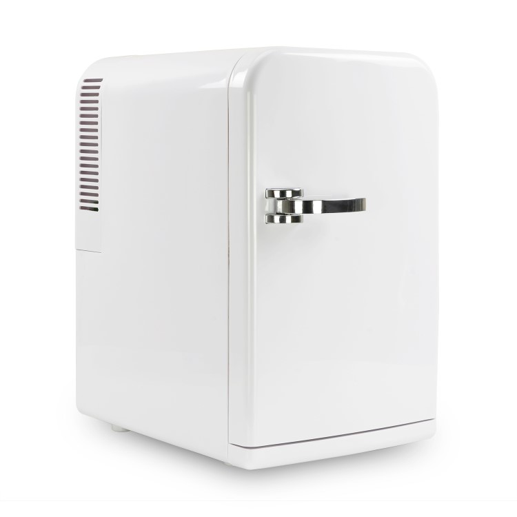 electriQ 15L Hot and Cold Portable Mini Fridge with 12V Car Adapter  - White