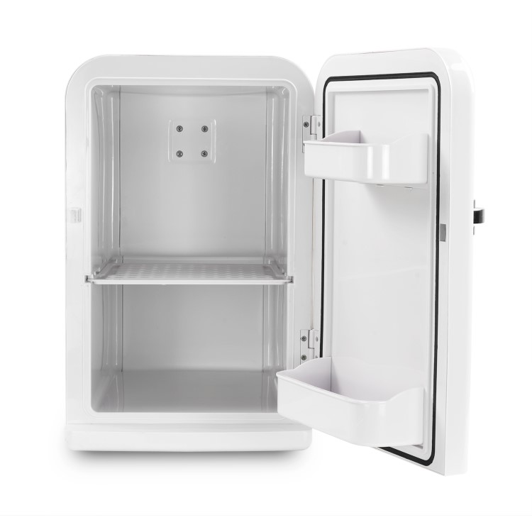 electriQ 15L Hot and Cold Portable Mini Fridge with 12V Car Adapter  - White