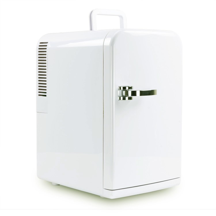 electriQ 15L Hot and Cold Portable Mini Fridge with 12V Car Adapter  - White