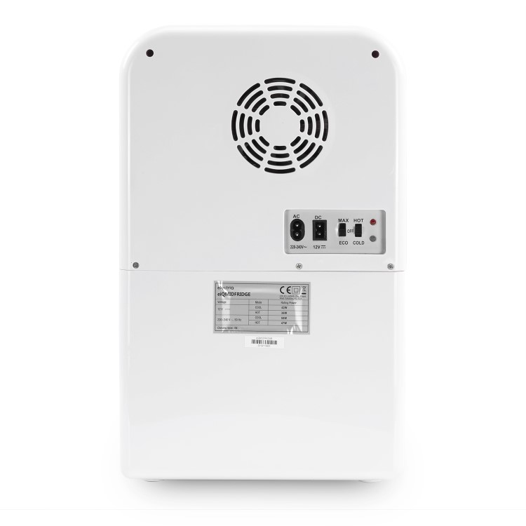 electriQ 15L Hot and Cold Portable Mini Fridge with 12V Car Adapter  - White
