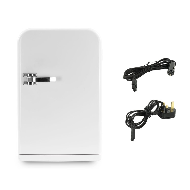 electriQ 15L Hot and Cold Portable Mini Fridge with 12V Car Adapter  - White