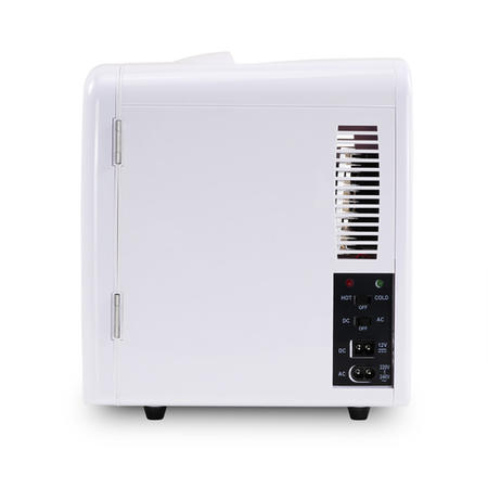 GRADE A1 - electriQ 4L Hot and Cold Mini Fridge with 12V Car and UK Mains Plug - White
