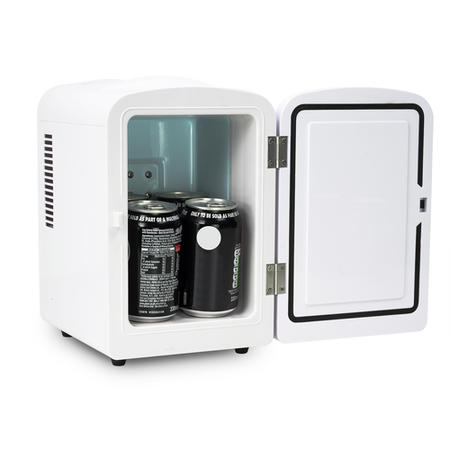 GRADE A1 - electriQ 4L Hot and Cold Mini Fridge with 12V Car and UK Mains Plug - White