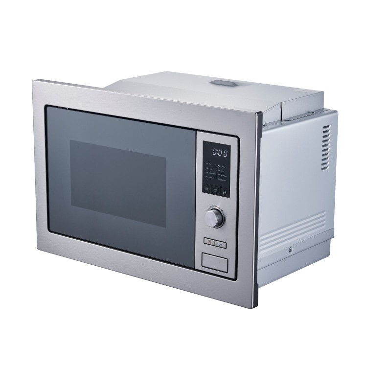 electriQ 25L 900W Built-In Microwave Oven with Mirror Door - Stainless Steel