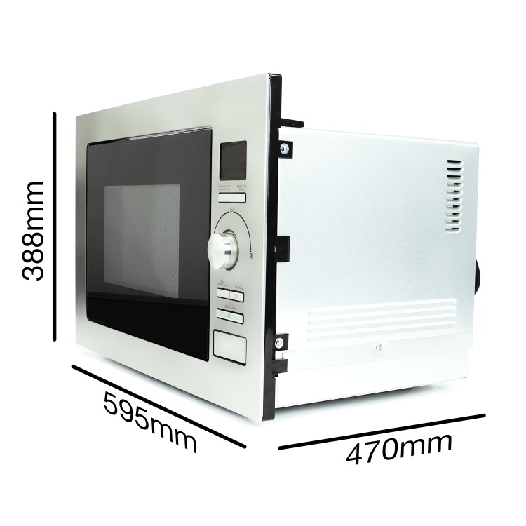 GRADE A3 - electriQ 25L Frameless Built-in digital Combination Microwave in Stainless Steel