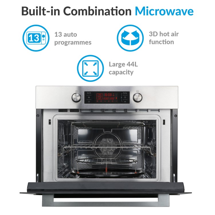 ElectriQ 44 litre Built-In Combination Microwave Oven in Stainless Steel