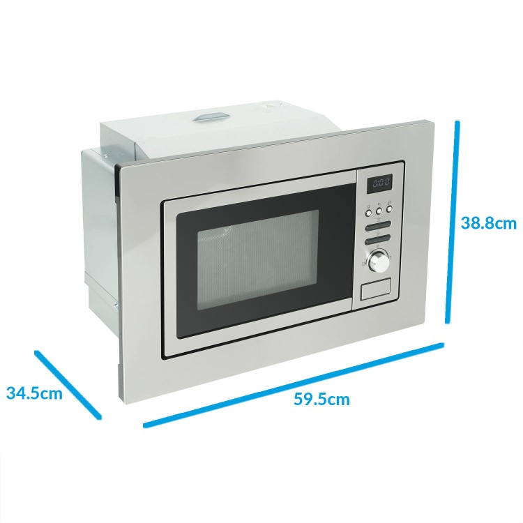 electriQ Built-In 800W Microwave with Grill - Stainless Steel