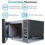 GRADE A2 - electriQ 25L 900W Freestanding Microwave with Digital Display in Black