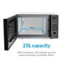 GRADE A2 - electriQ 25L 900W Freestanding Microwave with Digital Display in Black