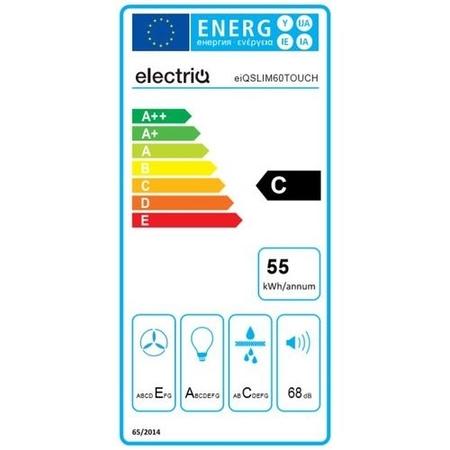 electriQ 60cm Box Slimline Touch Control Chimney Cooker Hood  -  5 Year warranty
