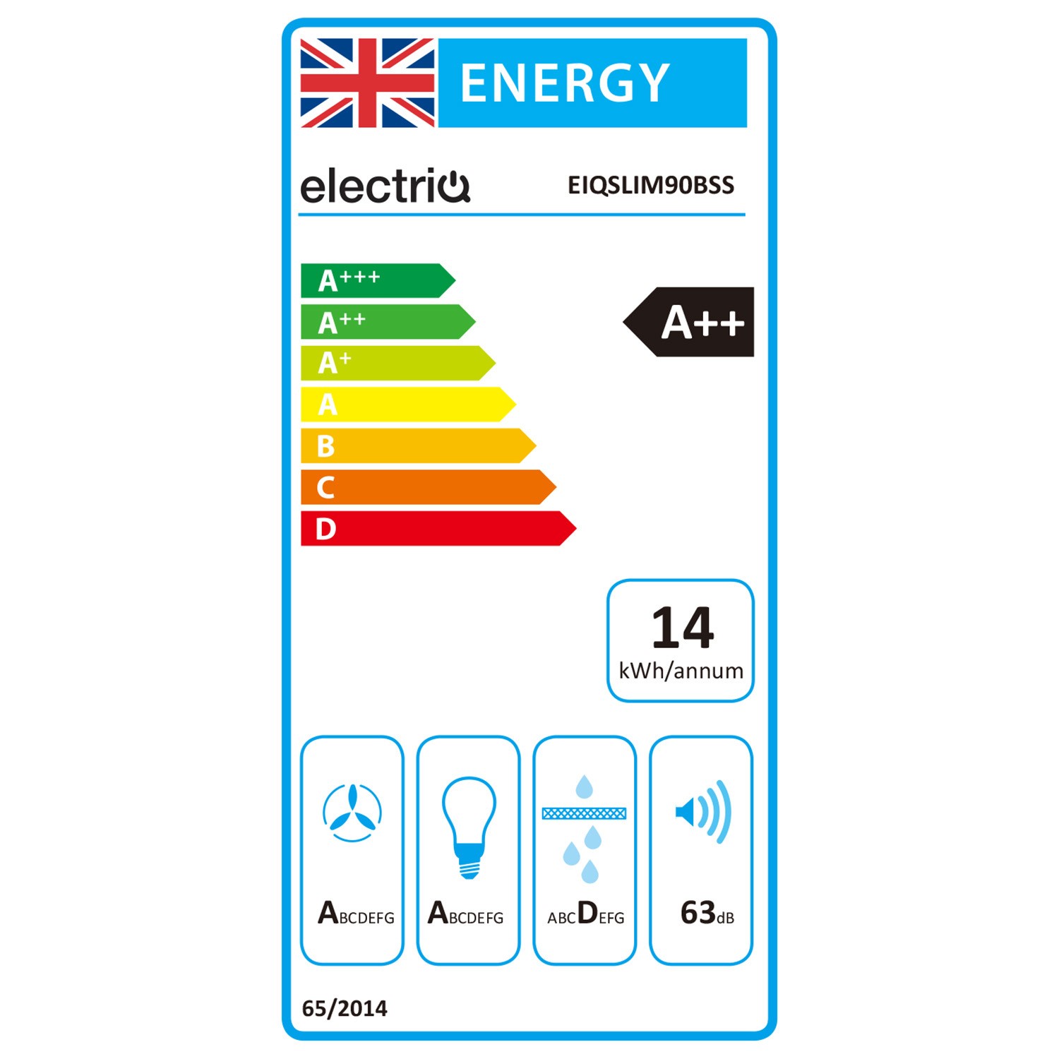ElectriQ 90cm Slimline Cooker Hood With Slim Depth Black Stainless electriq-90cm-slimline-cooker-hood-with-slim-depth-black-stainless
