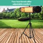 electriQ Wall Mounted Electric Patio Heater - 2.5kW with Remote Control & Free Removable Tripod