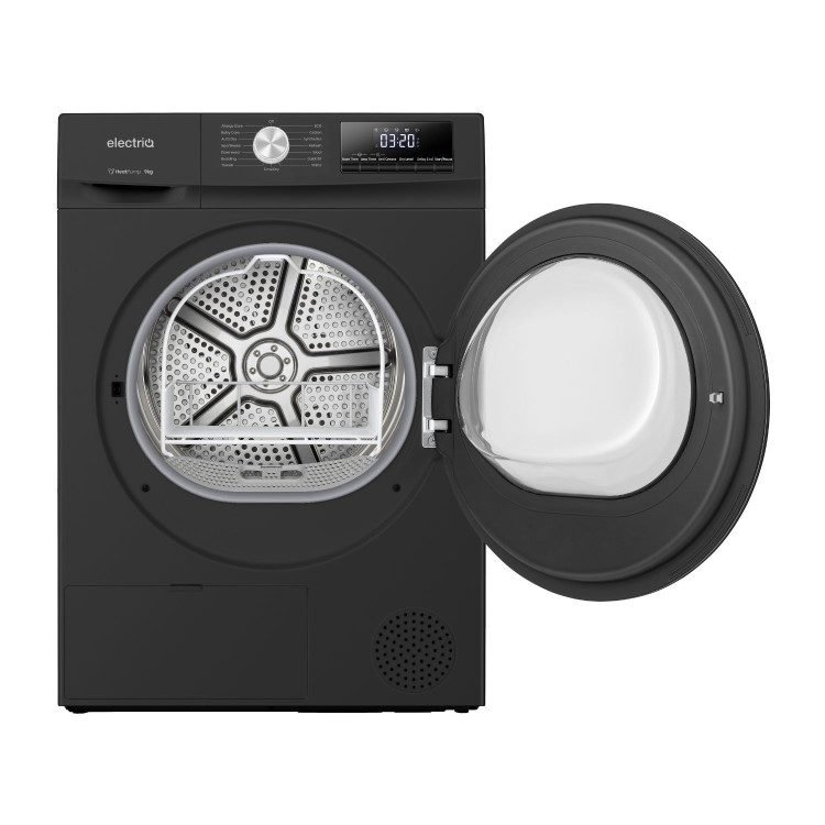 electriQ 9kg Heat Pump Tumble Dryer - Black