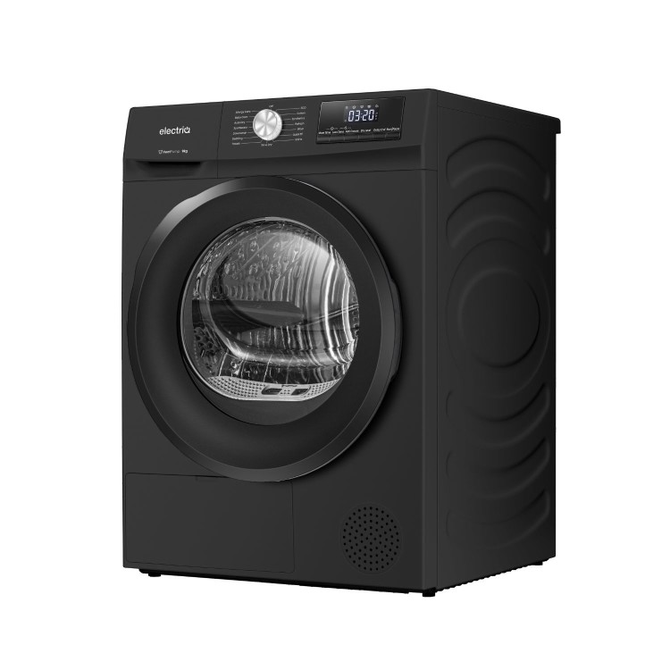 electriQ 9kg Heat Pump Tumble Dryer - Black