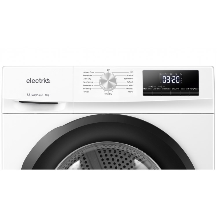 electriQ 9kg Heat Pump Tumble Dryer - White
