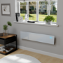 electriQ 750W Smart Designer Slim Glass Panel Heater - Wall Mountable & Bathroom Safe - White