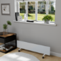 electriQ 750W Smart Slim Gloss White Glass Panel Heater Wall Mounted or Skirting Fitted Bathroom Safe Energy Efficient