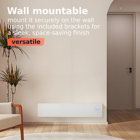 GRADE A1 electriQ 750W Smart Designer Slim Glass Panel Heater