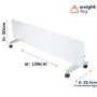 electriQ 750W Smart Designer Slim Glass Panel Heater - Wall Mountable & Bathroom Safe - White