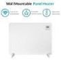 GRADE A2 - Ultraslim Paintable 550 Watt WiFi  Wall Mountable Panel Heater with Smart App