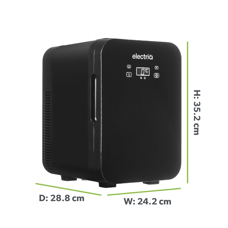 electriQ 10L Hot and Cold Portable Mini Fridge with 12V Car Adapter - Black