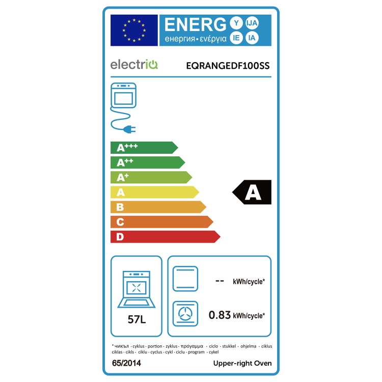 Refurbished electriQ EQRANGEDF100SS 100cm Dual Fuel Range Cooker Stainless Steel
