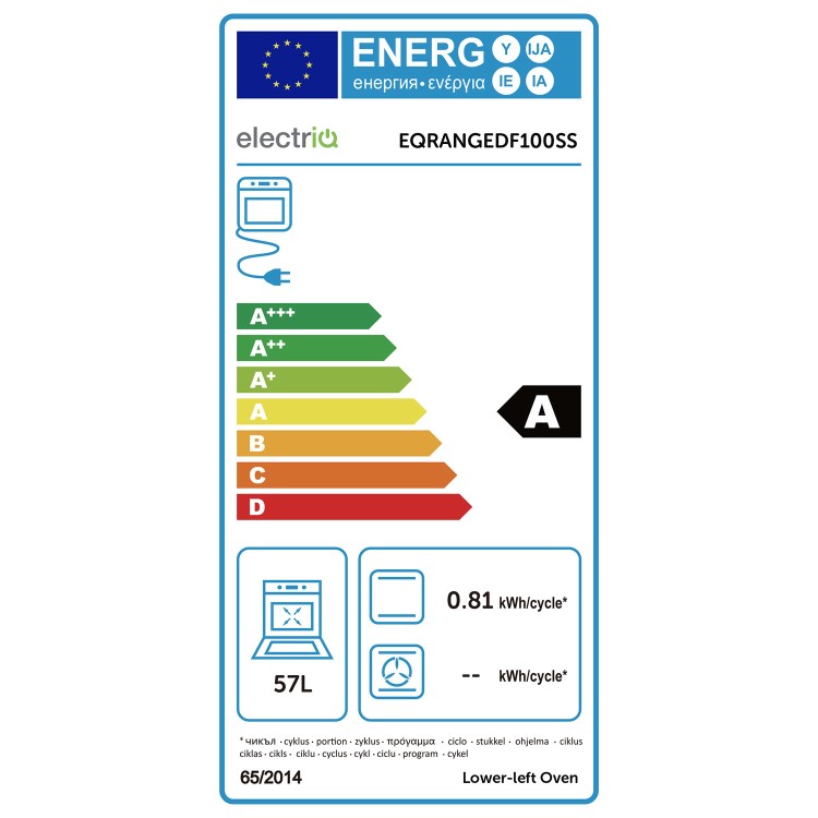 Refurbished electriQ EQRANGEDF100SS 100cm Dual Fuel Range Cooker Stainless Steel