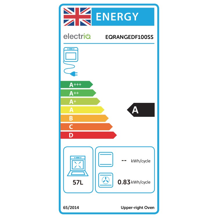 Refurbished electriQ EQRANGEDF100SS 100cm Dual Fuel Range Cooker Stainless Steel