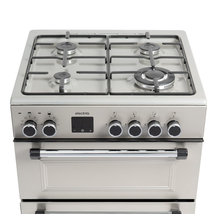 Refurbished 60cm Double Oven Dual Fuel Cooker - Silver