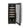 GRADE A3 - electriQ 30cm 19 Bottles Single Zone Wine Cooler - Stainless Steel