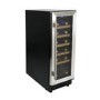 GRADE A3 - electriQ 30cm 19 Bottles Single Zone Wine Cooler - Stainless Steel