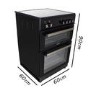 GRADE A2 - electriQ 60cm Electric Cooker with Double Oven and Ceramic Hob in Black