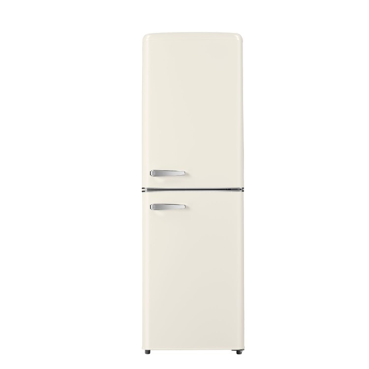electriQ 246 Litre 50/50 Retro Freestanding Fridge Freezer - Cream