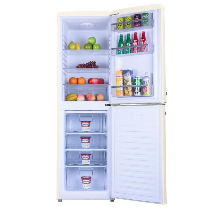 electriQ 246 Litre 50/50 Retro Freestanding Fridge Freezer - Cream