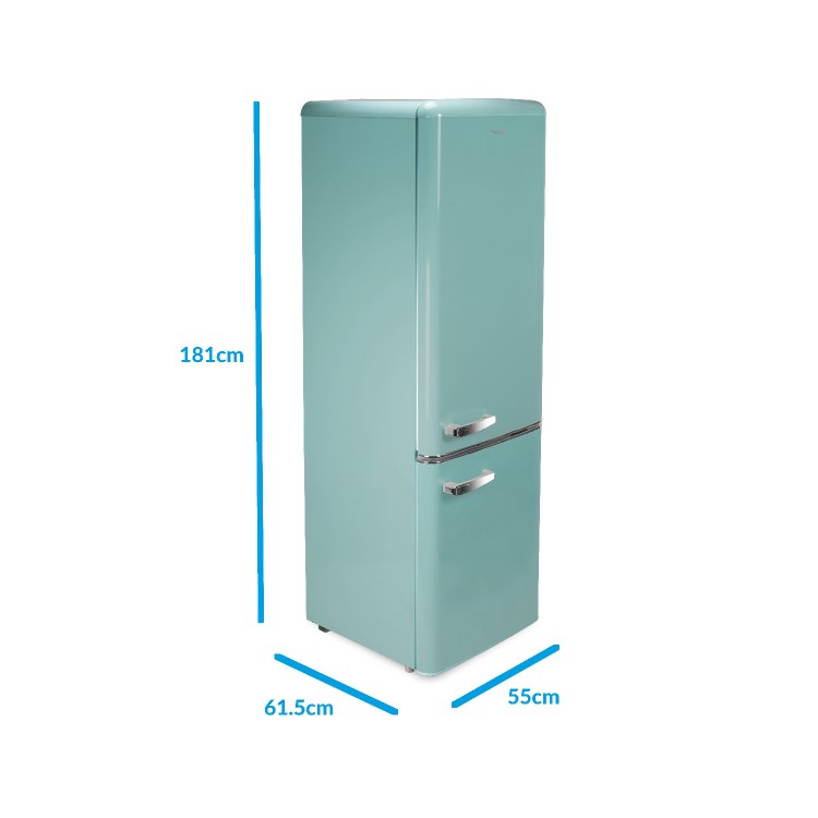 electriQ 244 Litre 60/40 Freestanding Fridge Freezer - Blue